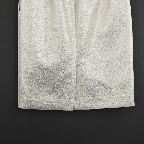 ARIANA ROCKEFELLER Skirt Size 0 Metallic Champagne Straight Pencil Back Slit - Picture 6 of 9